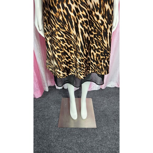 Forever 21 Leopard Print Satin Lined Adjustable Strap Slip Dress Size 1X Plus - Picture 4 of 11